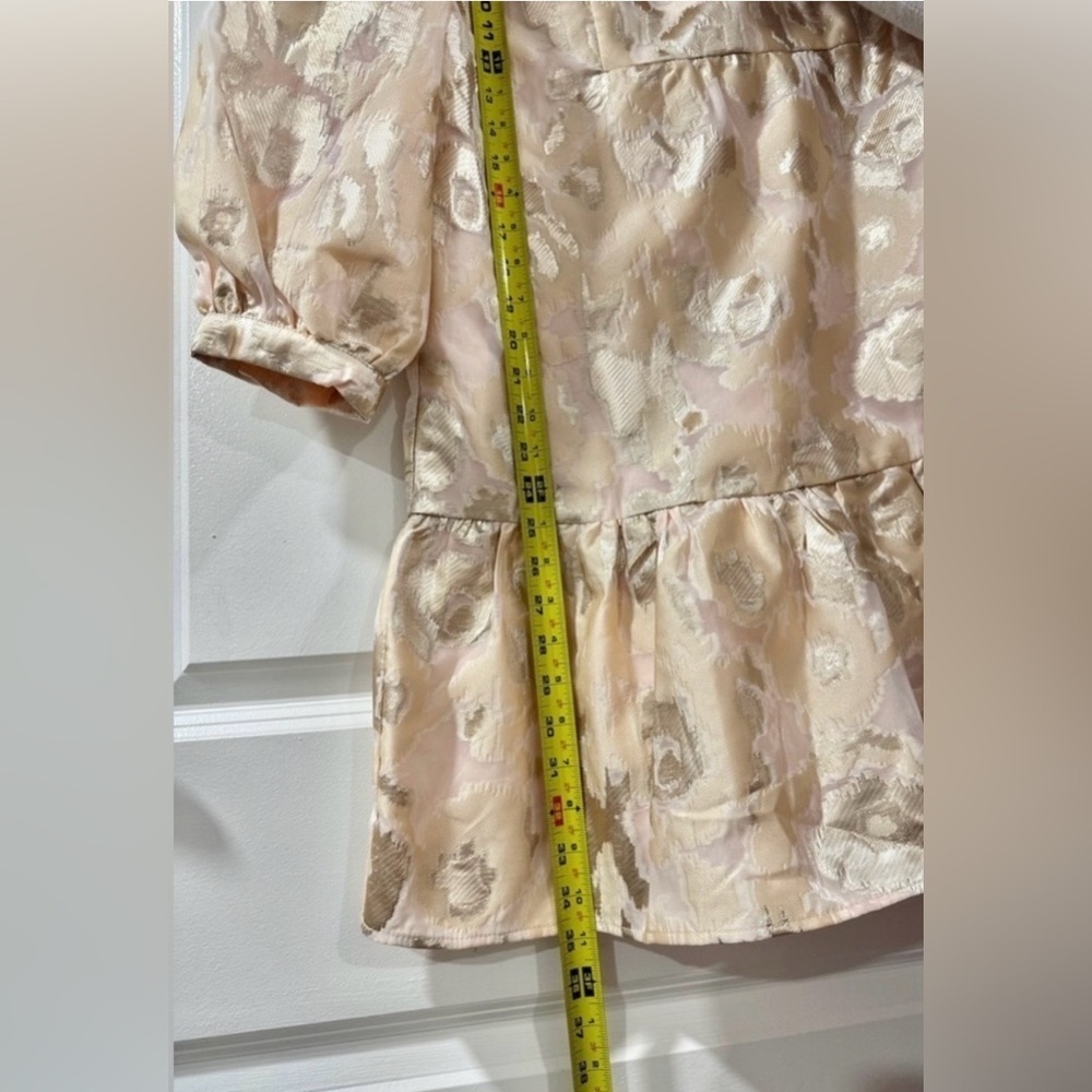 NWT Tuckernuck Palmerston Champagne Fil Coupé Mini Dress M Wedding Guest - Picture 11 of 16